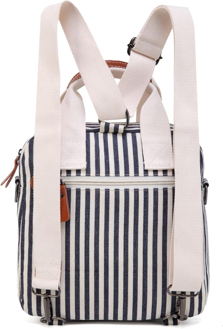 Mini Multi-Function Diaper Bag Tote Messenger Backpack-Stripes