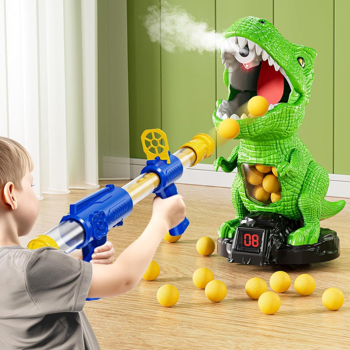 Dinosaur Shooting Toys for Kids 3-5 Years, Movable Target Shooting Games with 2 Air Pump Launcher, Interactive Competition Game Gift for Boys and Girls Ages 3 4 5 6 7 8 Years Old