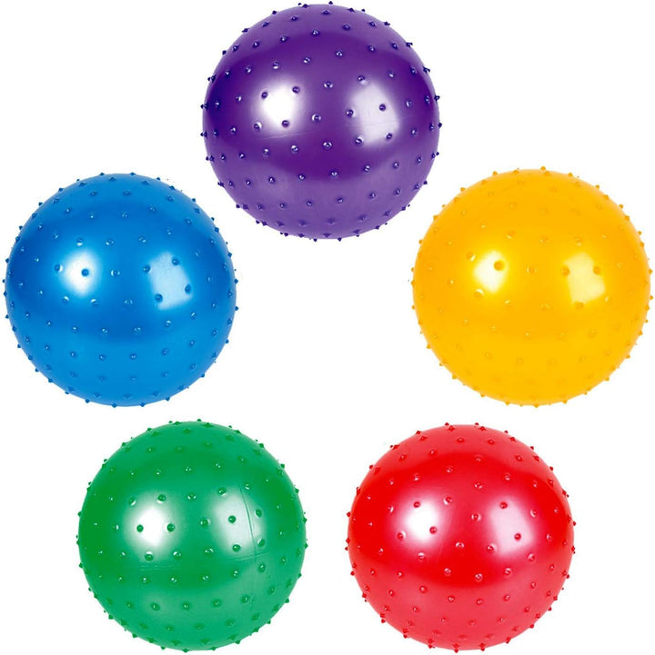 7 Inch Knobby Balls Assorted Colors, 5 Pack