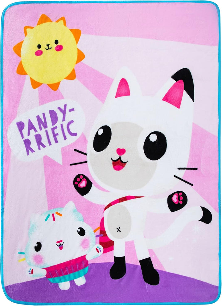 Gabby'S Dollhouse Cakey and Pandy Kids Bedding Super Soft Micro Raschel Throw, 46 in X 60 In, by