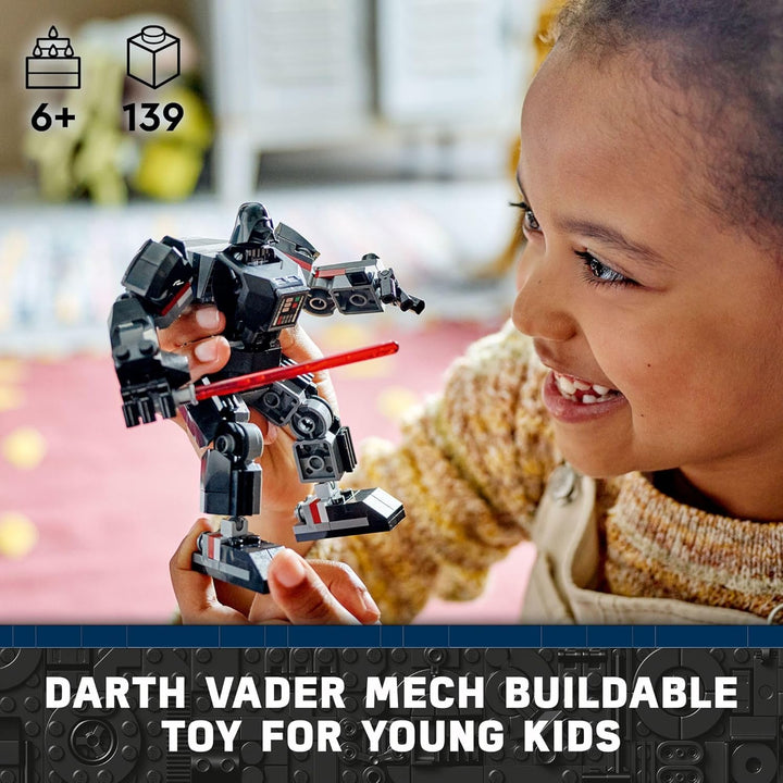 Star Wars Darth Vader Mech 75368 Buildable Star Wars Action Figure, This Collectible Star Wars Toy for Kids Ages 6 and up Features an Opening Cockpit, Buildable Lightsaber and 1 Minifigure