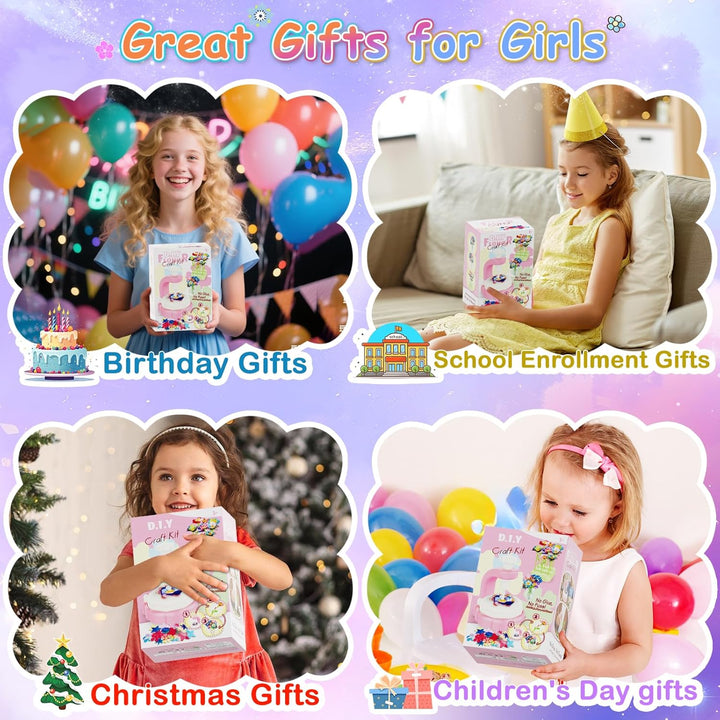 DIY Fabric Flower Bouquets Toys, Crafts for Girls, Make Your Own Bouquet and Vase, Flower Toy with Vases and Decoration Kits, Educational Activity, Art and Craft for Girl, Christmas, Birthday Gift