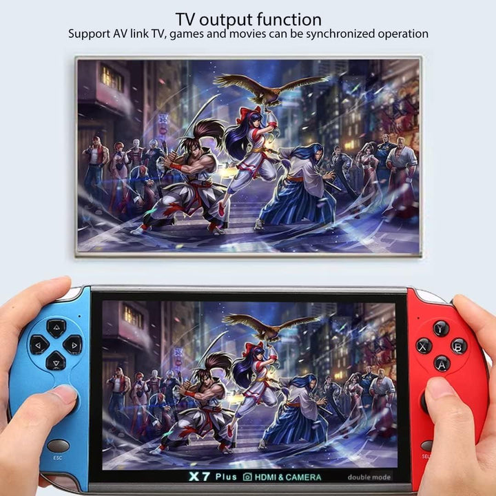 Built-In 1000 Games Retro Portable Mini Handheld Video Game Console 8-Bit 5.1 Inch 128Bit Color LCD Kids Color Game Player