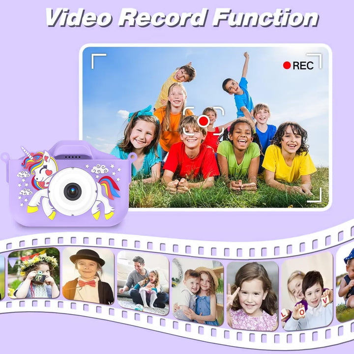 Kids Camera Toys for Boys 5-7 Easter Gifts for Boys 3 Year Old Girl Gifts, 4 Year Old Girl Birthday Gifts, Children Digital Video Camcorder Camera with Cartoon Soft Silicone with 32GB Memory Card