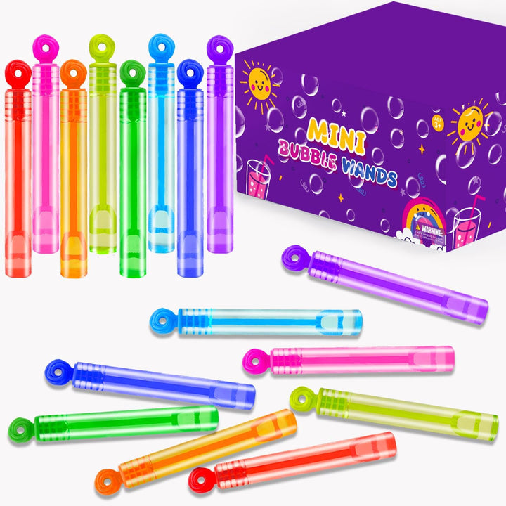 Party Goodie Bag Stuffer Fillers for Kids, 32 Pack Mini Bubble Wand Toys Gifts for Toddlers, Small Pinata Birthday Camping Wedding Party Favors Supplies, Classroom School Stuff Prizes Treats Non Candy
