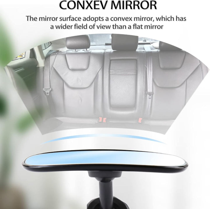 Universal Car Interior Rearview Baby Mirror Wide Angle Convex Mirror Clip-On Mirrors for Viewing Rear Passengers