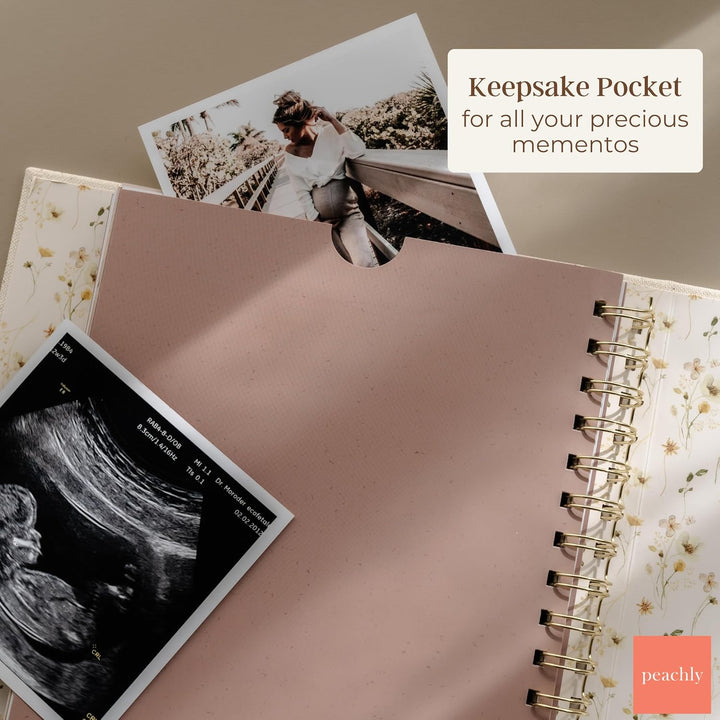 Pregnancy Journal - Linen Pregnancy Book to Capture Every Milestone - Pregnancy Must Haves - Baby Book Keepsake Pregnancy Journals for First Time Moms and Experienced Moms