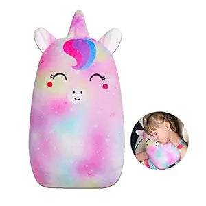 Car Seat Belt Covers for Kids Unicorn Seat Belt Pillow Soft Seat Belt Cushion Adjust Seat Strap Pillow Head Neck Support for Children Boys Girls Travel