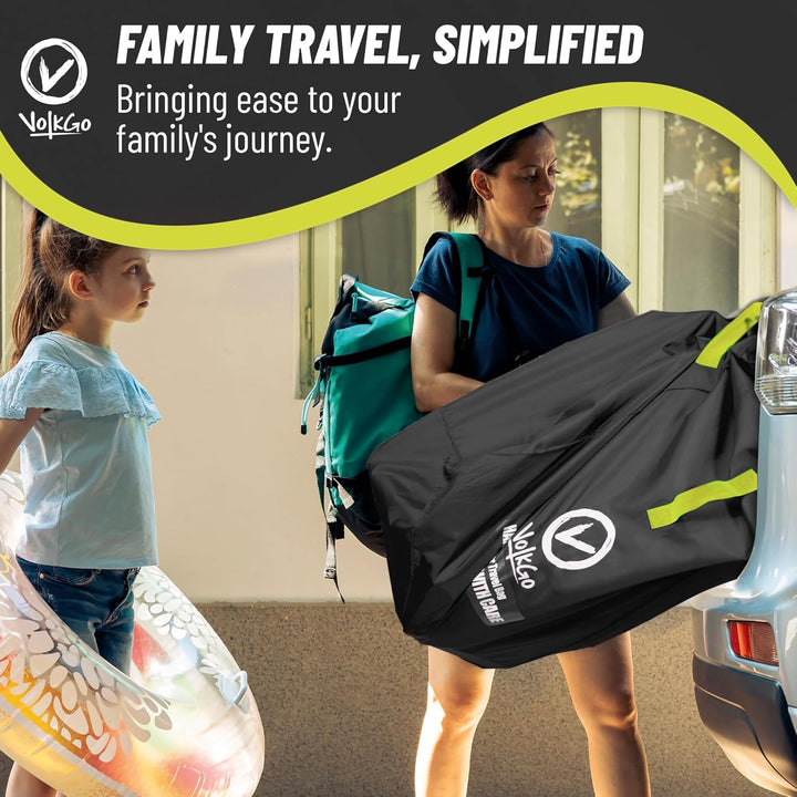 Extra Large Stroller Bag for Airplane with Padded Backpack Shoulder Straps, Double Stroller Cover for Air Travel, Jogger & Carrier - Fits Large Sizes, Gate Check Bag, Waterproof Travel Cover.