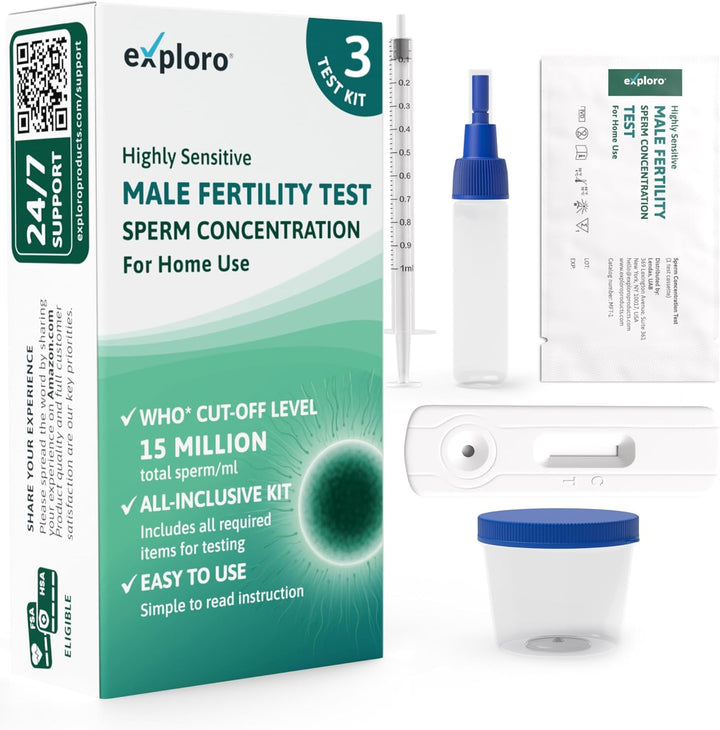 [1-Pack] Male Fertility Test Kit Clear Interpretation, Rapid Result of Sperm Test for Men, Home Test Kit for Sperm Check Fertility Test with Accurate Result in 10 Mins of Sperm Testing at Home