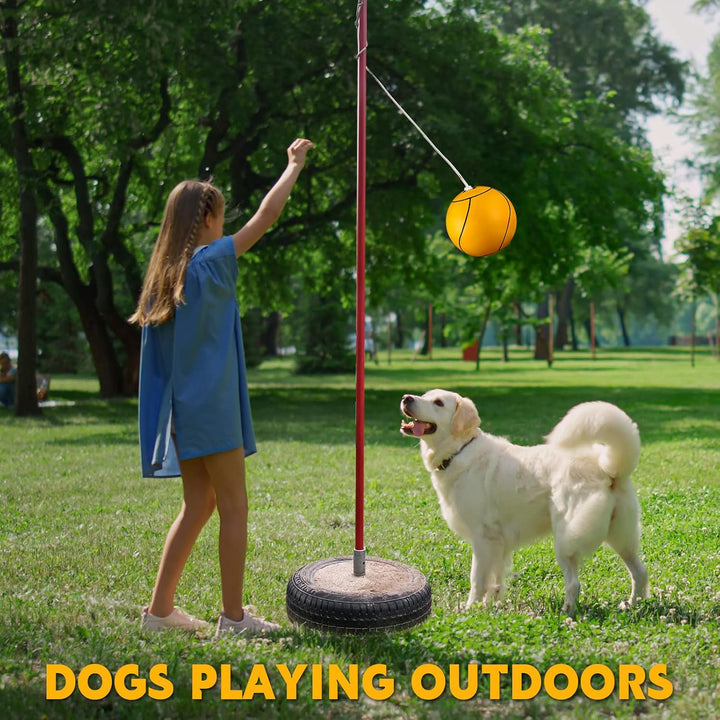 Tetherball Soft Tether Balls and Rope Set Game Replacement Tetherball Set Rubber Tether Ball Equipment for Kids Adults Indoor Outdoor Playground Yard Backyard Play