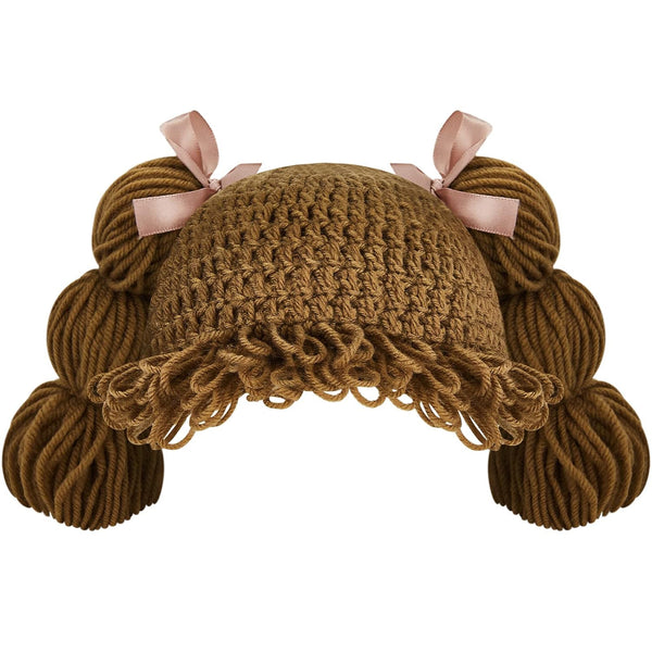 Halloween Cabbage Patch Costume Baby Yarn Wig for Girl Infant Baby Cabbage Patch Dolls Wigs for Boys Girls Infant Costume(Brown)