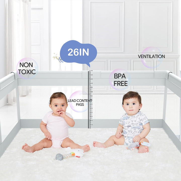 Baby Playpen, 47X47 in Small Play Pen,Toddler Playpen for Apartment,Play Yard,Activity Fence, Extra Large Baby Playard