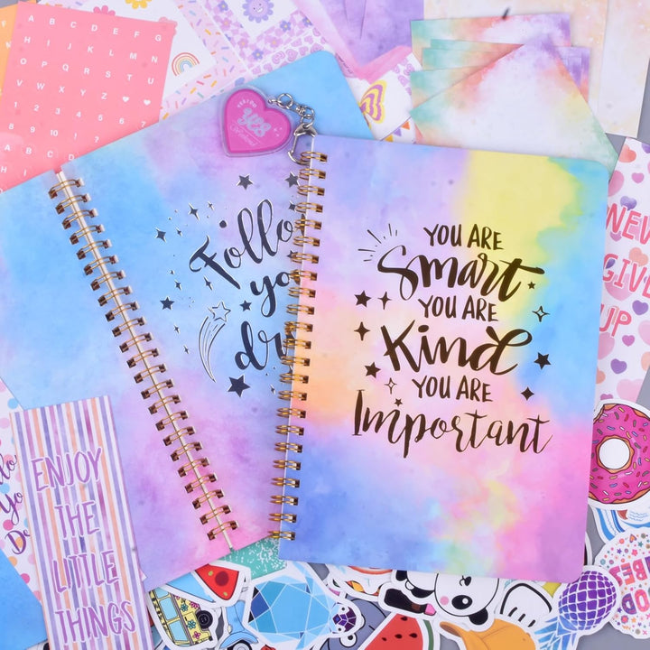 DIY Journal Kit for Girls - Great Gift for Teen Girls Ages 8-12, Cute Journaling Art Crafts Kit, Scrapbook & Diary Supplies Set, Birthday Easter Ideas Gifts for 8 9 10 11 12 13 14 Year Old Girl