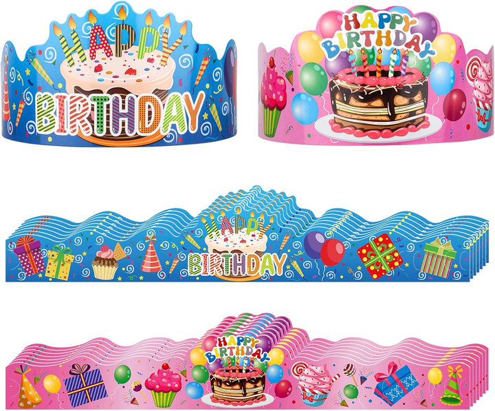 30 Pcs Birthday Crowns for Classroom Party Hats Birthday Hats for Kids Happy Birthday Hat Paper Crowns School Birthday Crown