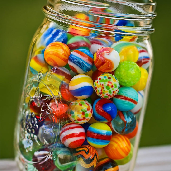 20PCS Glass Marbles for Kids, 0.6 Inch Small Colorful Marbles Run Accessories, for Kids Game, Birthday Party Gifts, Parent-Child Games