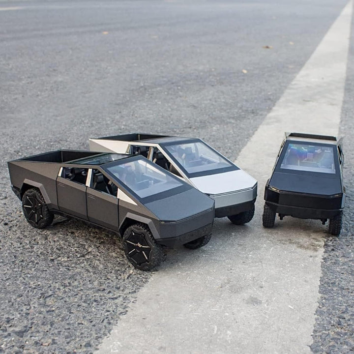 1/24 Pickup Trailer Model Car, Alloy Pick-Up Truck Model Toy with Sound/Light/Pull-Back, Birthday Gift for Kids Friends Collectors (Gray Off-Road Pickups)