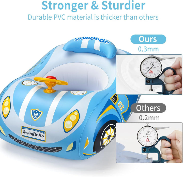 Swimbobo Toddler Pool Float with Seat Boat Inflatable Ride-On Car for Kids Outdoor Toys