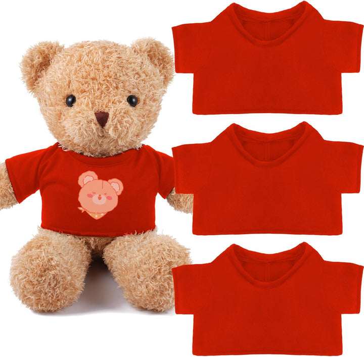3 Pcs Sublimation Shirt Fit 14-18 Inch Stuffed Bear Blank Stuffed Bear Clothes Plush Bear T Shirts for DIY Make Unique Stuffed Doll Clothes