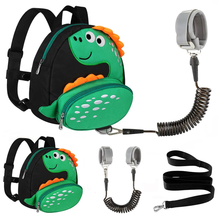 Toddler Harness Backpack Leash, Cute Dinosaur Backpacks with anti Lost Wrist Link, Cute Mini Child Backpack Wristband Tether Strap and Protection Leashes for Boys Girls Aged 1-3 Years