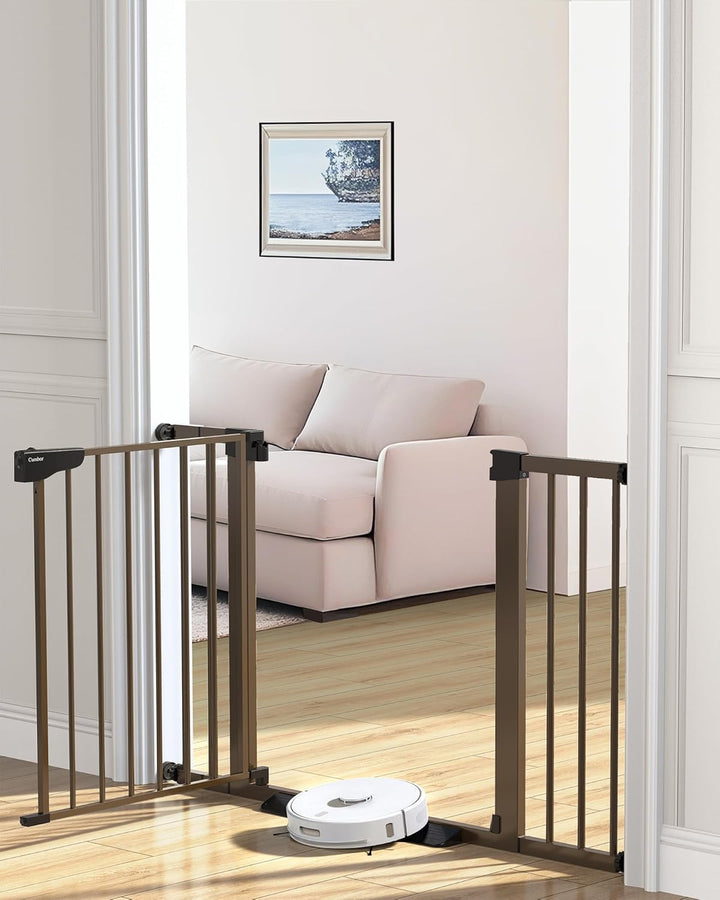 29.7-46" Baby Gate for Stairs, Toddler Safety Essentials for the House, Auto Close Dog Gate for Doorways, Mom'S Choice Awards Winner-Easy Install Pressure Mounted Pet Gates for Dogs, White