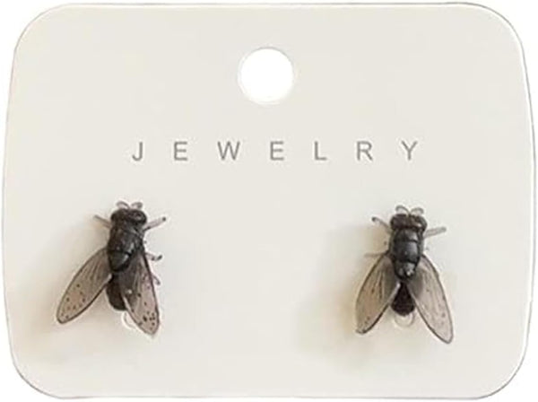 Realistic Fly Earrings, Simulation Mini Personalized Black Fly Earring, Realistic House Fly Earrings, Novelty Abstract Gift