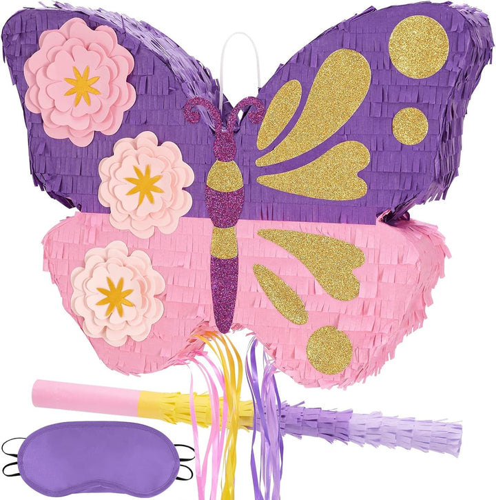 Unicorn Piñata - Unicorn Party Supplies Piñata Bundle with Blindfold and Bat for Girls Kids Rainbow Unicorn Theme Birthday Party Game Decorations (15.7" X 12.2" X 3.1")