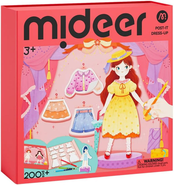 Paper Doll Kits, Reuseable Dress up Paper Doll with Storage Box, DIY Dress up Games for Girls Ages 4-7, Kids Fashion Design Kit with 240 Colorable Clothing Stickers and Dual Tip Colored Pencils