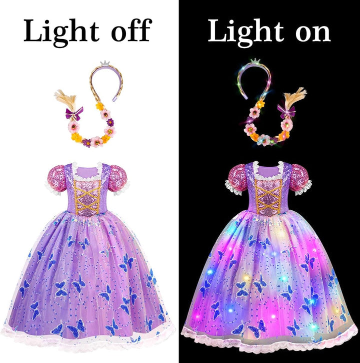 Princess Dresses for Girls - Light up Princess Costume for Little Girl, Halloween Costumes & Gift for Toddler Age 3-10