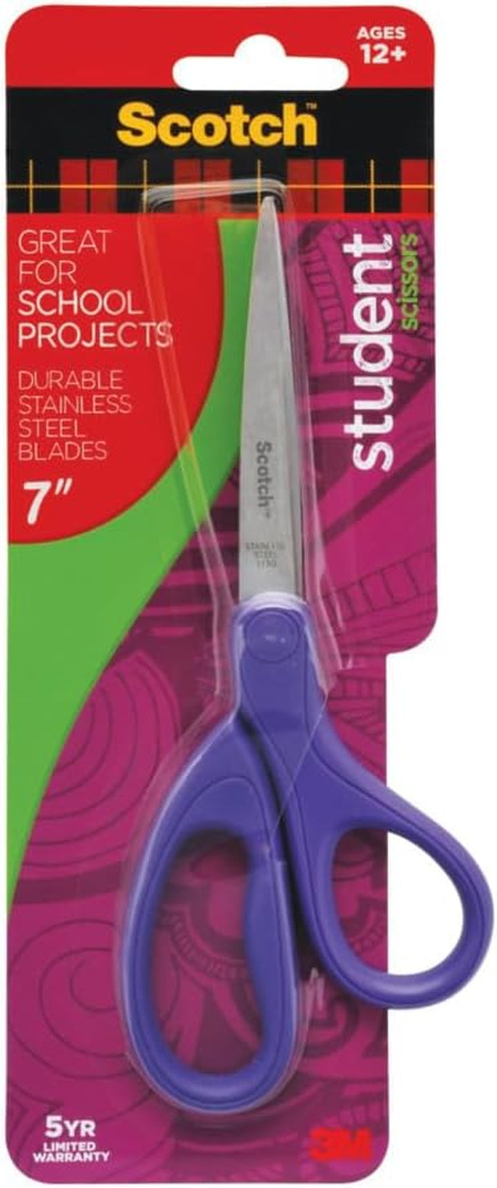 Kids Pointed Tip Scissors with Soft Touch, 5 Inches (1442P) (Colors May Vary)