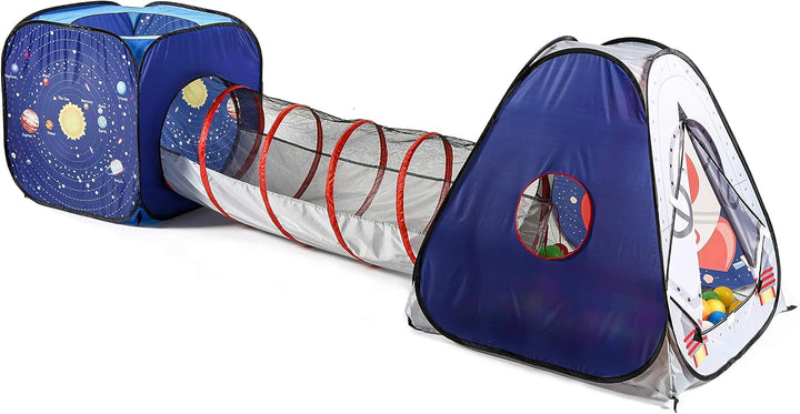 3Pc Space Astronaut Pop up Play Tents with Tunnels for Kids, Boys, Girls, Babies and Toddlers, Indoor/Outdoor Playhouse –Stem Inspired Design W/Solar System & Planet