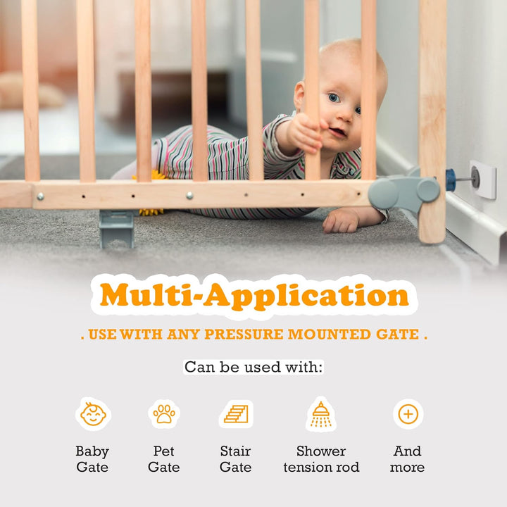 - Baby Gate Wall Protector (Made in USA) Protect Walls from Pet Gates & Dog Gates - No Safety Hazard on Spindles - for Child Pressure Mounted Baby Gate for Stairs Cup Guard - White, 4 Pack
