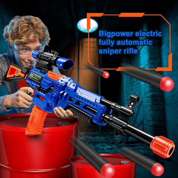 Kids Toy Sniper Rifle with Scope Tactical Vest Kit,4 in 1 Automatic Kids Sniper Rifle Toy Guns for Boys 8-12,Rifle Dart Guns Big Size,Toy Guns with Removable Magazines（2 Pcs