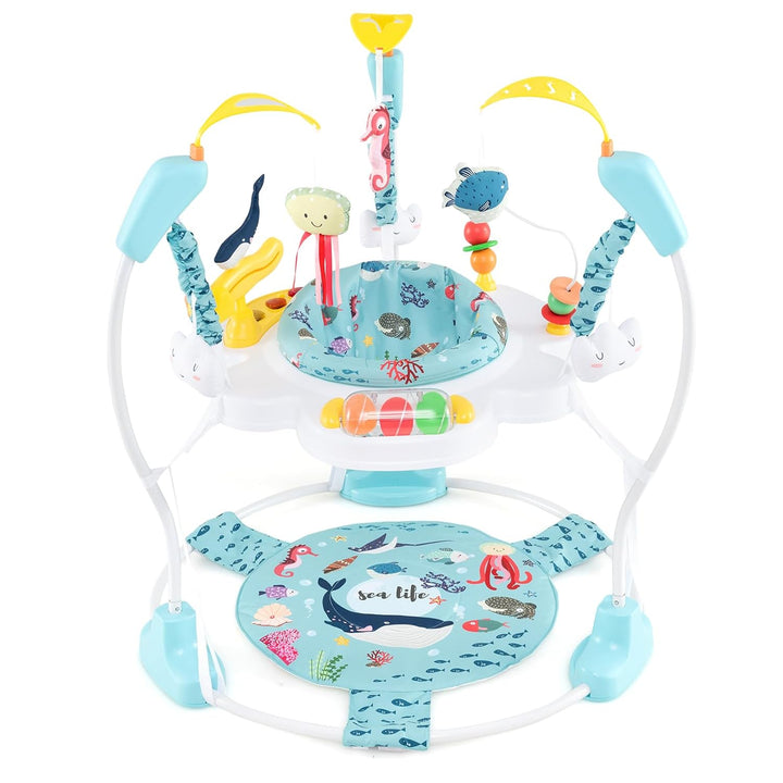 Baby Jumpers and Bouncers, Infant Activity Center with Music Lights Sounds, 360° Rotating Seat and 3 Adjustable Heights, Baby Play and Learning Center for 6-12 Months