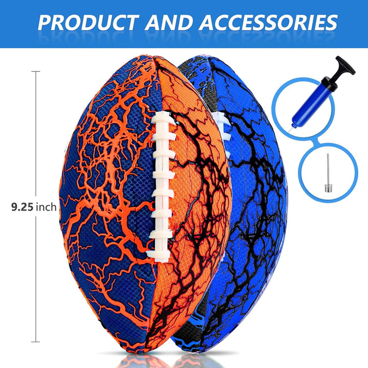 Pool Beach Water Football - 2 Pack Waterproof Football Strong Grip Fun Pool Toys Games for Swimming Pools Beach Lake Park Backyard Outdoor Play for Kids Children Teens Adults Family