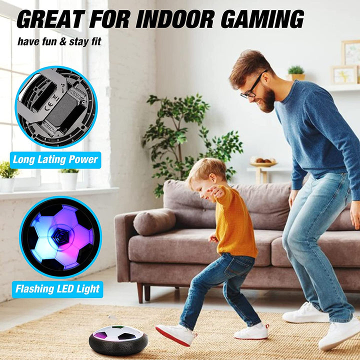 Boy Toys Hover Soccer Ball with 2 Goals, Indoor Soccer Gifts for Boys, LED Soccer Ball with Foam Bumper Inflatable Soccer Toys for 3 4 5 6 7 8 9 10+ Years Old Girls Boys