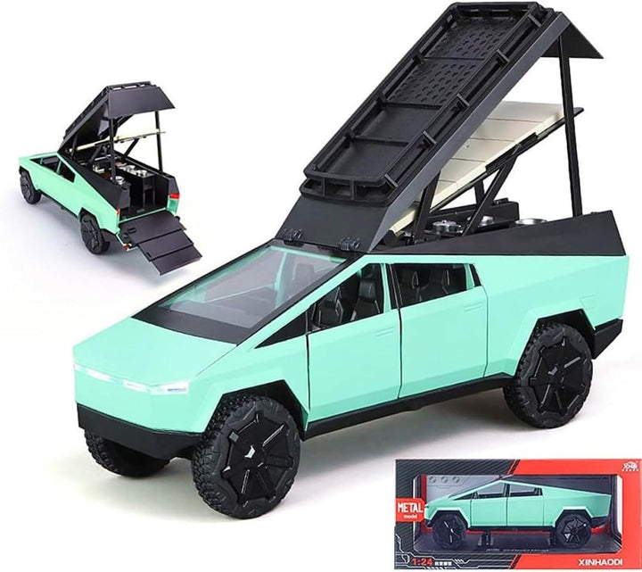 1/24 Pickup Trailer Model Car, Alloy Pick-Up Truck Model Toy with Sound/Light/Pull-Back, Birthday Gift for Kids Friends Collectors (Gray Off-Road Pickups)