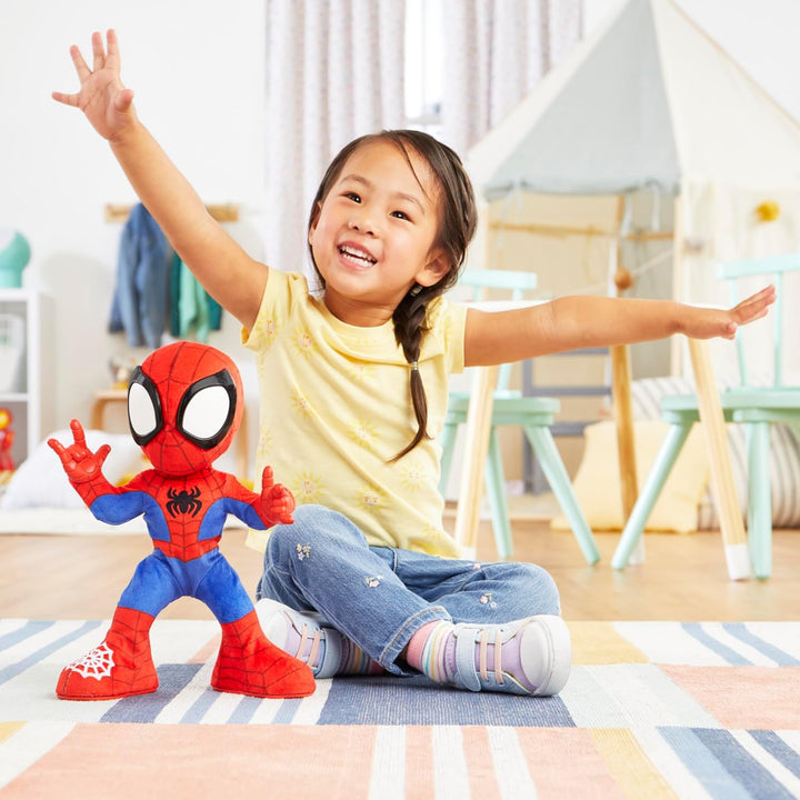 Marvel Dance 'N Crawl Spidey, Interactive Plush Toy with 20 Phrases & Sounds, 2 Songs, Super Hero Toys for Kids 3 & Up