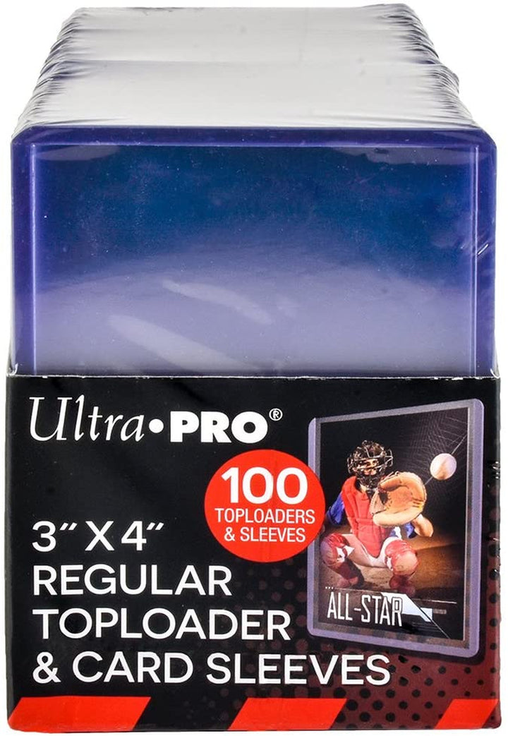 3" X 4" Clear Regular Toploaders for Cards with Card Sleeves Bundle Standard Size 100Ct Trading Baseball Toploader Card Sleeve Protectors