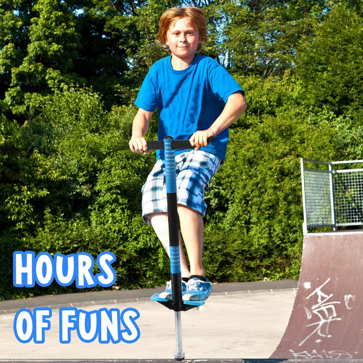 2 Pack Pogo Stick for Kids Age 6 and Up, Suitable for 40-80 Lbs, Soft Foam Jump Stick, Pogo Stick for Beginners Kids Exercise Body Balance Keep Healthy (Green and Blue)
