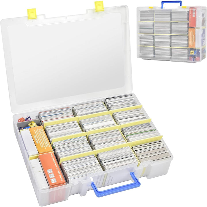 Trading Card Storage Box, 2300+ Playing Card Case Holder Organizer Compatible with PM Tcg/For Yugioh/For Cah/For Phase 10/ for Football Baseball Sports Cards (Case Only) - White