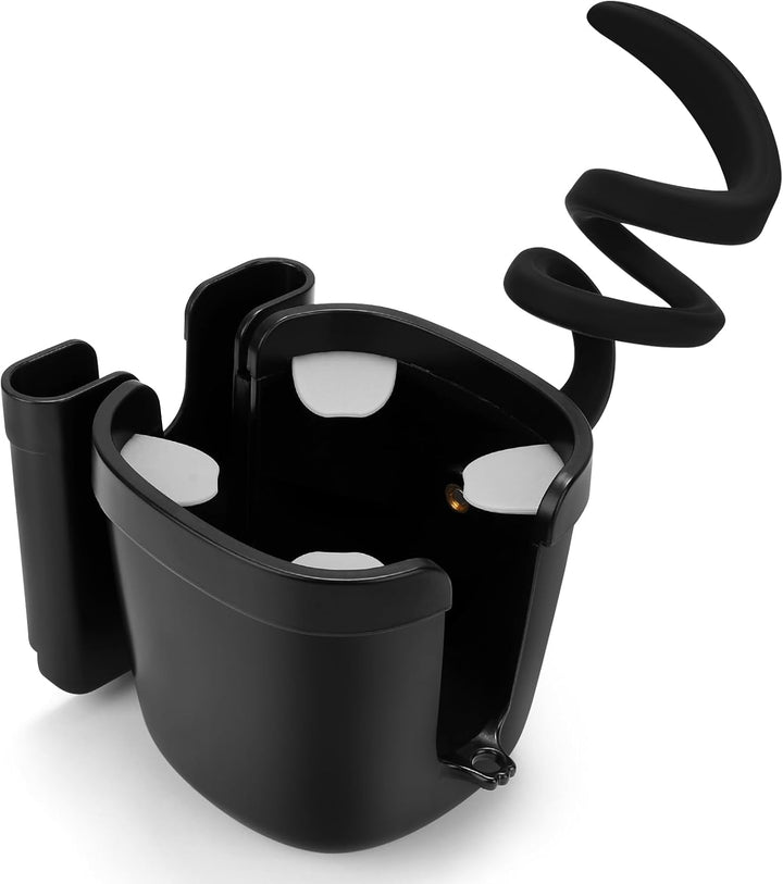 Stroller Cup Holder, Universal Cup Holder, Bike Cup Holder, 360° Rotatable Large Caliber Drinks Holder for Stroller, Bike, Wheelchair, Walker, Black