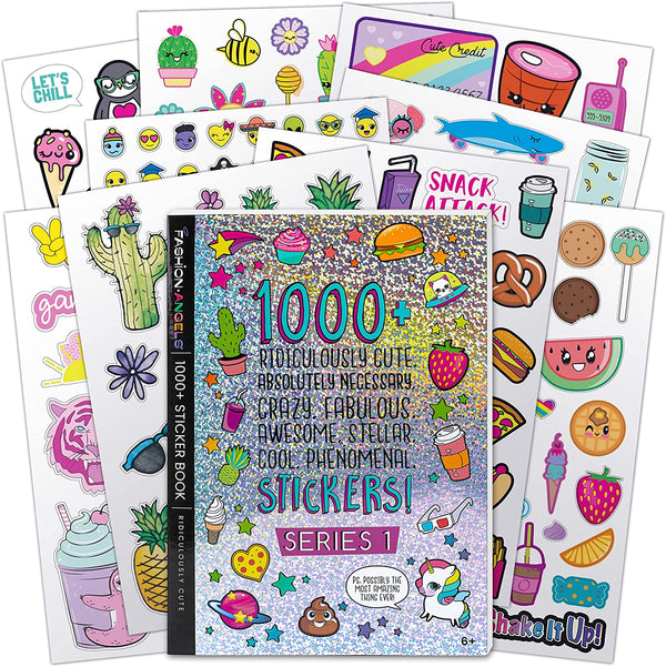 1000+ Ridiculously Cute Stickers for Kids - Fun Craft Stickers for Scrapbooks, Planners, Gifts and Rewards, 40-Page Sticker Book for Kids Ages 6+ and Up