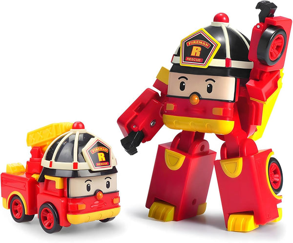 4" Transforming Robot - Fire Truck Roy, Stem-Inspired Rescue Robot Figure | Role Play Toy Gift for Toddlers & Preschool Kids Ages 1 2 3 4 5 6