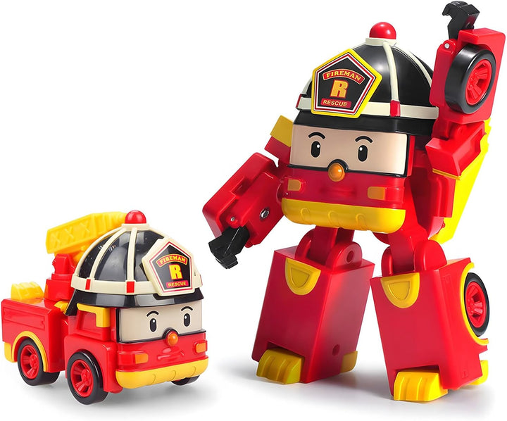 4" Transforming Robot - Fire Truck Roy, Stem-Inspired Rescue Robot Figure | Role Play Toy Gift for Toddlers & Preschool Kids Ages 1 2 3 4 5 6