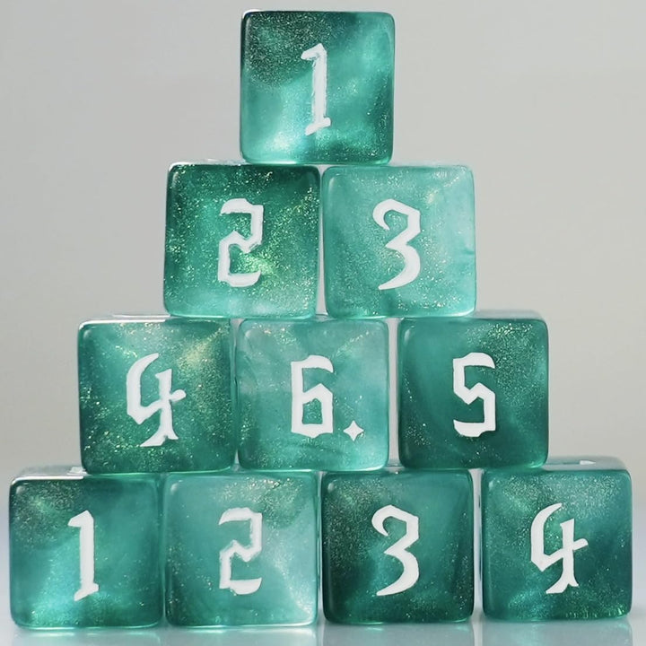 10 PC D6 Dice 16Mm Acrylic Dice Set for RPG MTG DND Dice Table Games and Board Games (Pink + Blue)