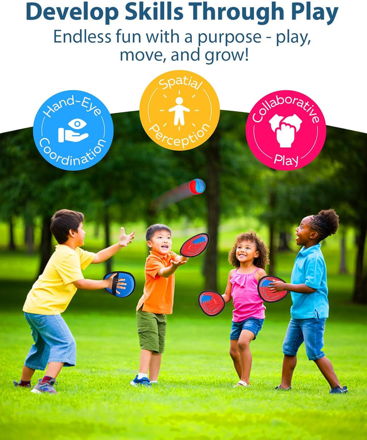 Toss and Catch Ball Game Set,Toddler Baseball Glove,Beach Pool Yard Camping Games,Kids Sports & Outdoor Play Toys for Family,Outside Toys for 3 4 5 6 7 8 9 10+Year Old Boys Girls Birthday Gifts