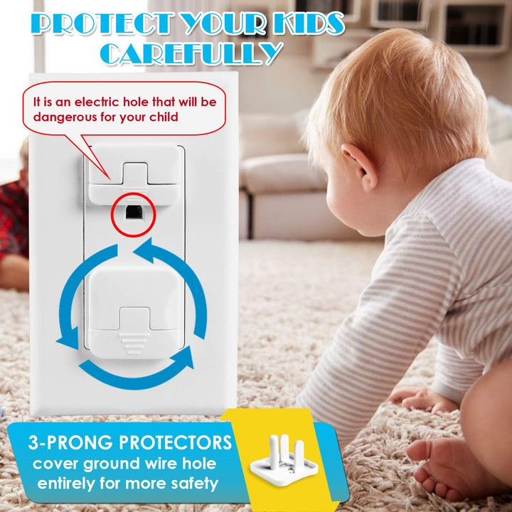 Outlet Covers  38-Pack White Child Proof Electrical Protector Safety Improved Baby Safety Plug Covers