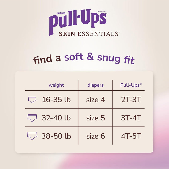 Girls' Skin Essentials Potty Training Pants, Training Underwear, 3T-4T (32-40 Lbs), 68 Ct