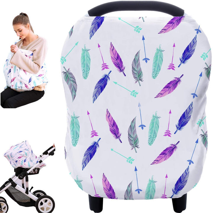Car Seat Canopy Breastfeeding Cover - Multi Use Baby Stroller and Carseat Cover, Breastfeeding Covers, Boys and Girls Shower Gifts (Classical Arrows)